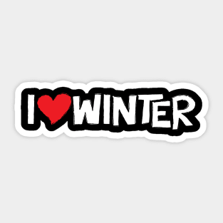 I Heart Winter Illustrated Text with a heart Sticker